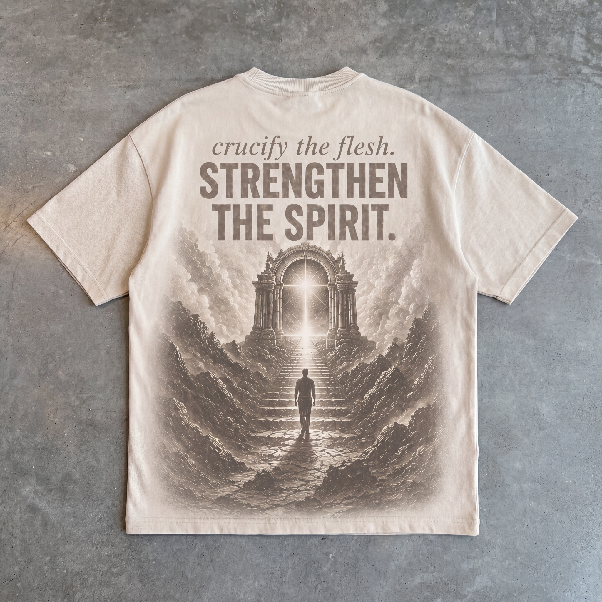 Crucify the Flesh – Strengthen the Spirit Oversized Tee