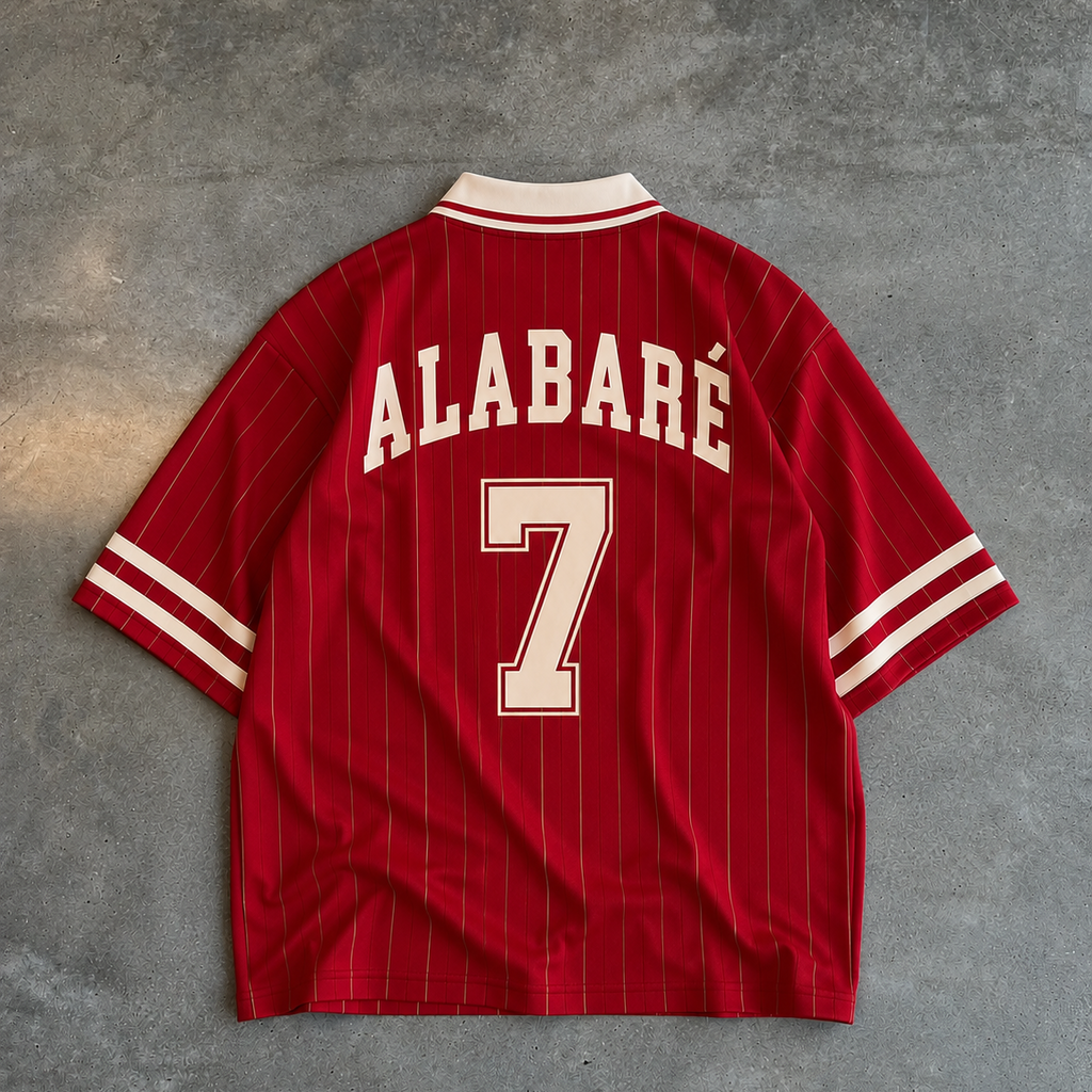 Jesus Saves – Red Striped Soccer Jersey