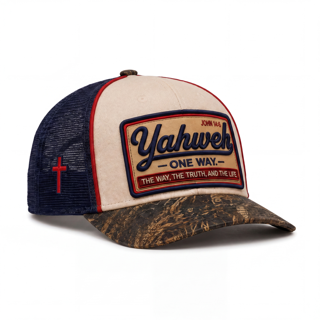 Yahweh One Way – Navy Camo Trucker Hat